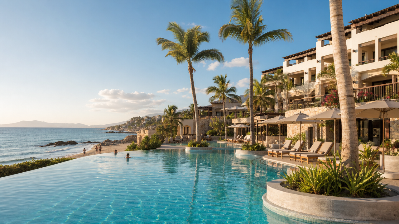 All-inclusive beachfront resort with a pool