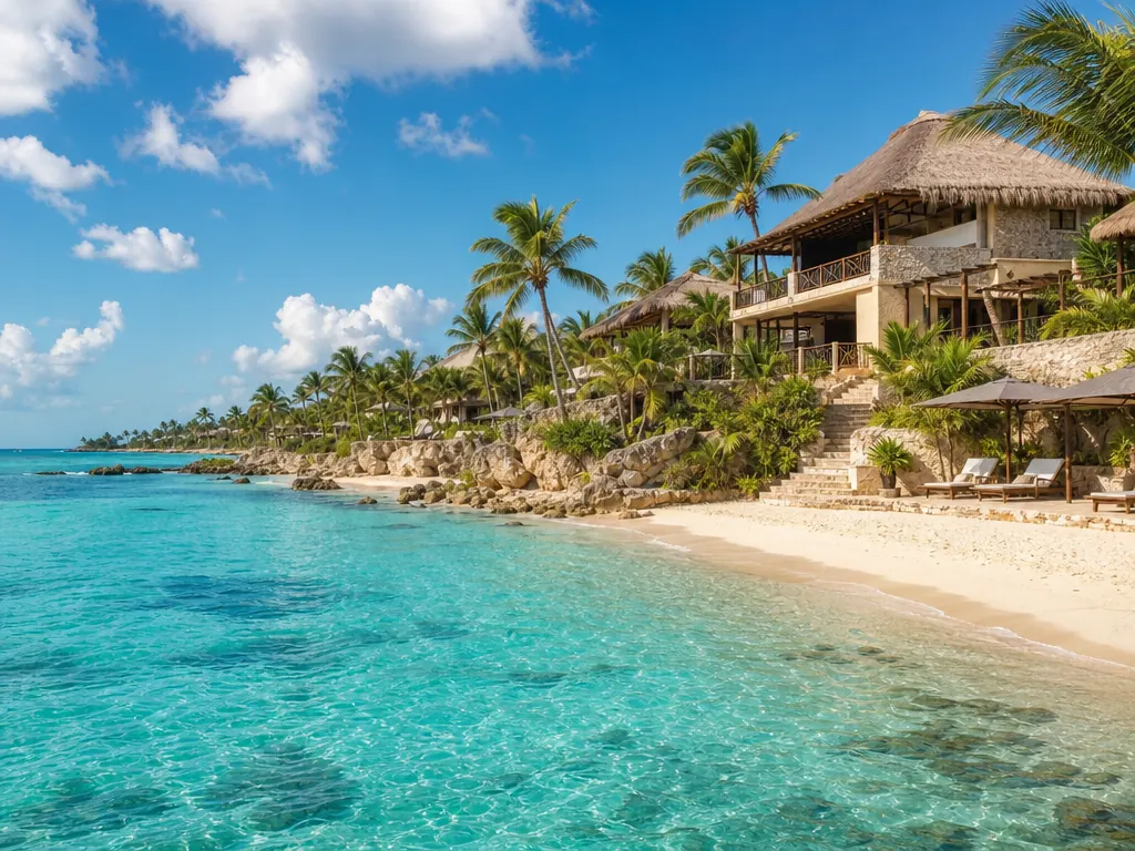 A Riviera Maya beach in Mexico
