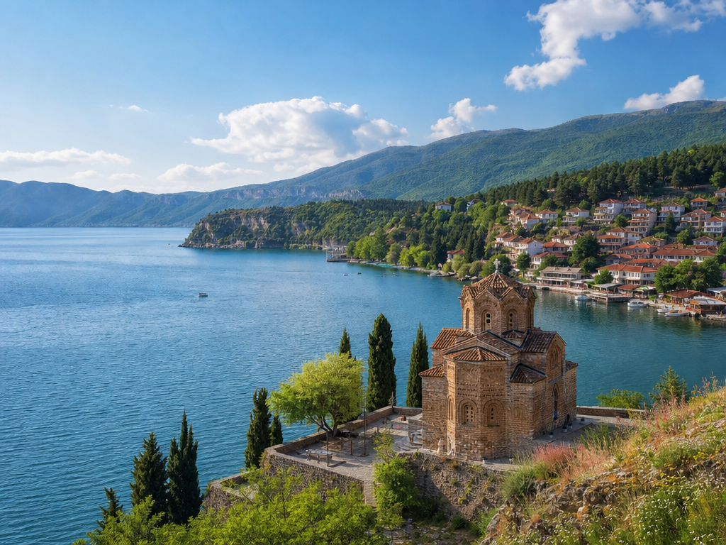 Lake Ohrid in North Macedonia