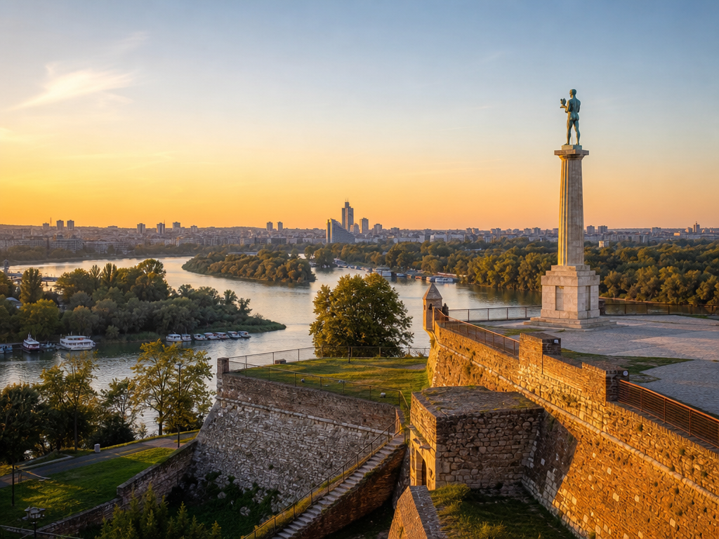 Belgrade, Serbia, at sunset